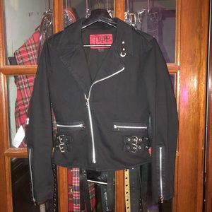 Tripp nyc black denim D ring moto size SMALL